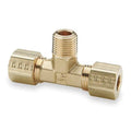 1/2" Compression x 3/8" MNPT Brass Branch Tee 10PK