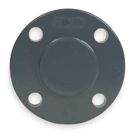 PVC Blind Flange, Socket, 2 in Pipe Size