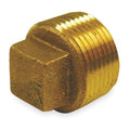 Red Brass Cored Plug, MNPT, 1" Pipe Size