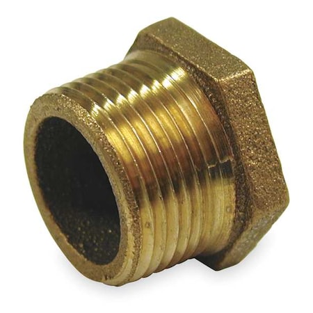 Hex Bushing Red Brass Hex Bushing, 2 in Male NPT X 1 in Female NPT