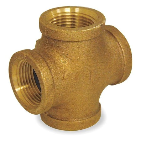 Cross Red Brass Cross, 1/4 in Female NPT X 1/4 in Female NPT