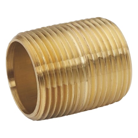 1/4" MNPT Close TBE Red Brass Pipe Nipple Sch 40