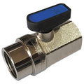 1/4" FNPT Nickel Brass Mini Ball Valve Inline