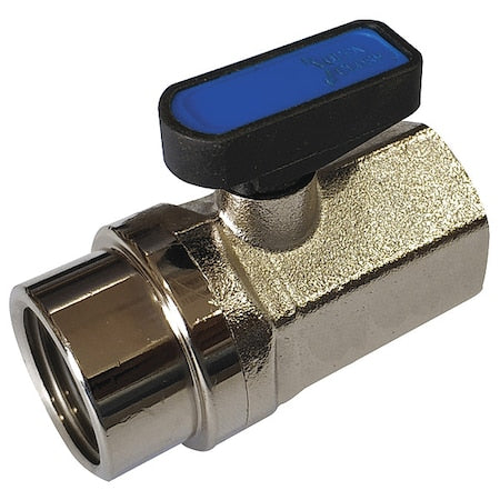 1/4" FNPT Nickel Brass Mini Ball Valve Inline