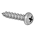 Sheet Metal Screw, #10 x 3/4 in, Plain 18-8 Stainless Steel Truss Head Phillips Drive, 100 PK