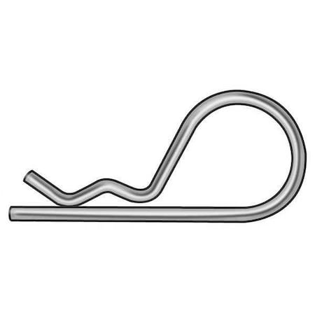 Cotter Pin, Bridge, 1/8 in Pin Dia, 2-3/8 in Shank Lg, Stainless Steel, Zinc Plated Finish, 50 PK