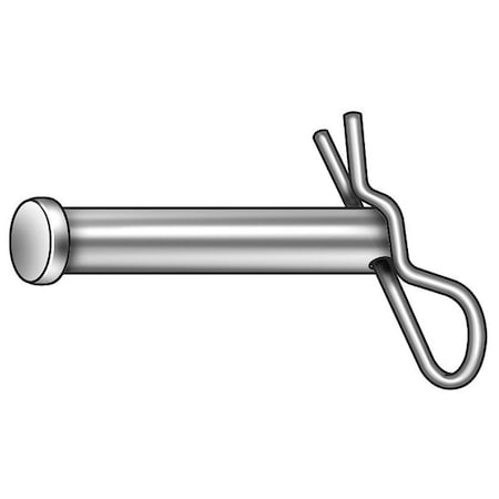 Standard Clevis Pin, 3/16 in Dia, 23/64 in Usable Lg, Stainless Steel, 5 PK