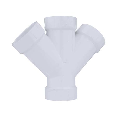 PVC Double Wye, Hub, 2 in Pipe Size