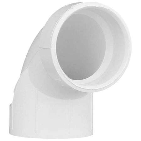 PVC 90 Degree Elbow, Hub, 1-1/2 in Pipe Size
