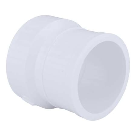 PVC No Hub Adapter, CI No Hub x Hub, 2 in Pipe Size
