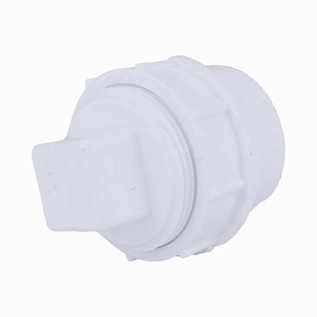 PVC Cleanout Adapter with Plug, FNPT x Spigot, 1-1/2 in Pipe Size
