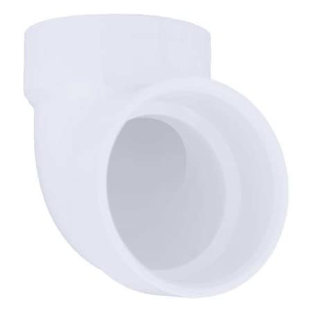 PVC 90 Degree Vent Elbow, Hub, 2 in Pipe Size