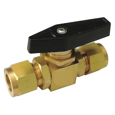 3/8" Compr Brass Mini Ball Valve Inline