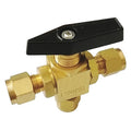 1/4" Compr Brass Mini Ball Valve 3-Way