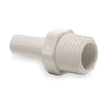 Push-Fit Adapter Fitting, Polypropylene, White, 10 PK