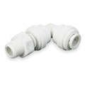 Push-Fit Elbow Fitting, 1/2 in Tube Size, Acetal, Gray, 10 PK