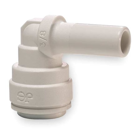 Push-Fit Elbow Fitting, 1/2 in Tube Size, Polypropylene, White, 10 PK