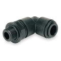 Push-Fit Elbow Fitting, 13/32 in Tube Size, Acetal, Black, 10 PK