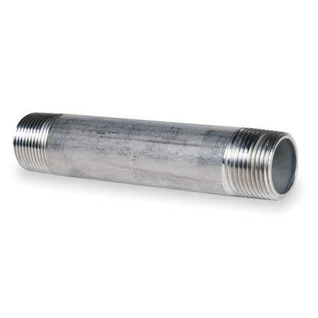 1/8" MNPT x 8" TBE Stainless Steel Pipe Nipple Sch 40, Thread Type: NPT