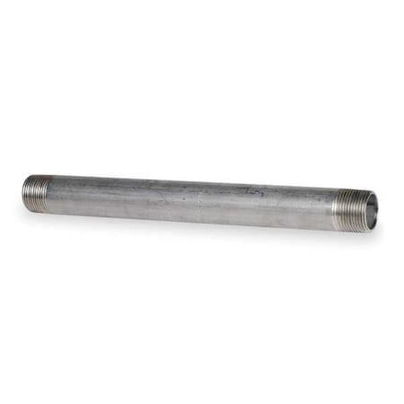 1" MNPT x 11" TBE Stainless Steel Pipe Nipple Sch 40