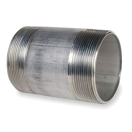 4" MNPT x 5" TBE Stainless Steel Pipe Nipple Sch 40, Thread Type: NPT