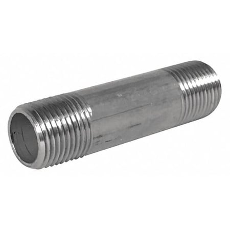 1" MNPT x 4" TBE Stainless Steel Pipe Nipple Sch 80