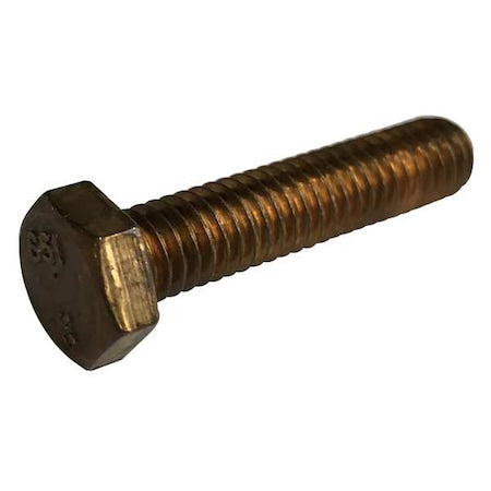 Not Graded, 1/2"-13 Hex Head Cap Screw, Plain Bronze, 1-1/2 in L, 10 PK