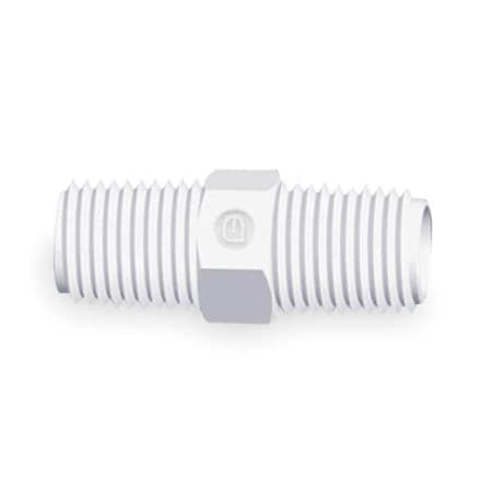 Hex Nipple, Polypropylene, 1/8", 150 psi Max Pressure
