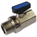 1/4" FNPT x MNPT Nickel Brass Mini Ball Valve Inline