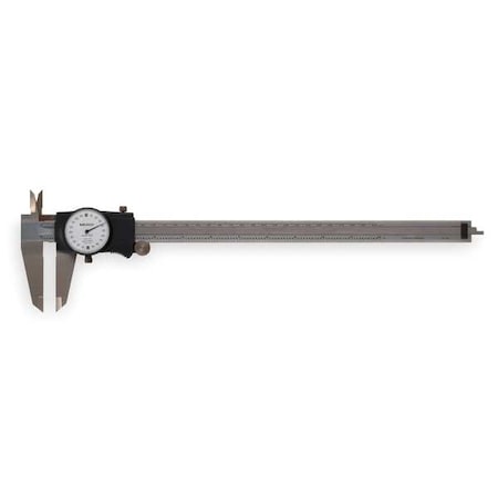 Dial Caliper,12 In,0.200/Rev,White Face