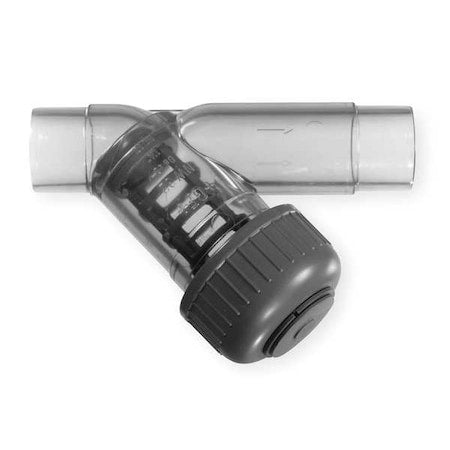 Y Strainer, 3/4" Pipe, Spigot, PVC, 150 psi at 68 Degrees F