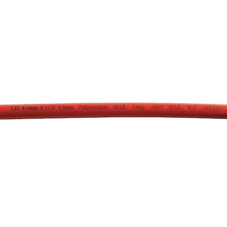 Tubing,Poly,6mm OD,180 PSI,Red