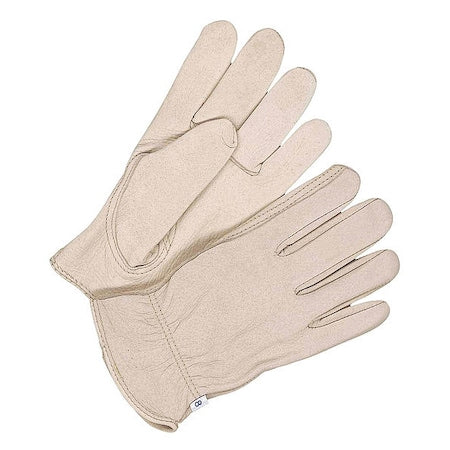Leather Drivers Gloves, Shirred Slip-On Cuff, Keystone Thumb, Tan, 3XS, 1 PR