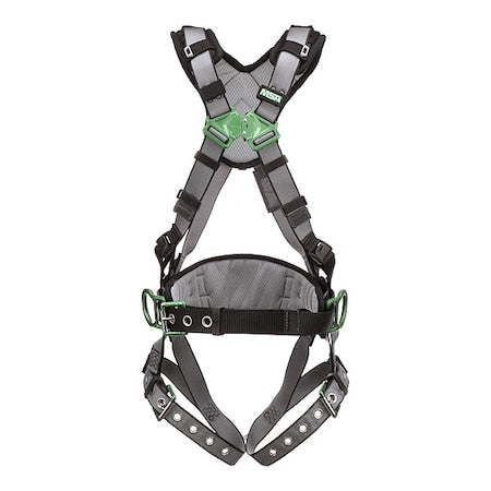 V-FIT Full Body Harness, 2XL, 400 lb., Quick-Connect Chest/ Tongue Leg Straps, Back, Hips D-Ring