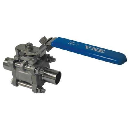 1-1/2" Stainless Steel Sanitary Ball Valve 2-Way