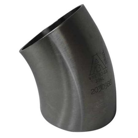 3" Butt Weld T304 SS Short Tangent 45 Degree Elbow
