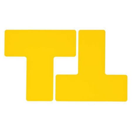 Floor Marking Tape, Polyester, Solid, Yellow, 3 in W., 8 mil Thickness, 20 PK