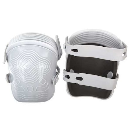 Knee Pad, Non-marring, Foam Pad, Plastic Cap, Button and Loop Closure, 2 Straps, Gray, Universal
