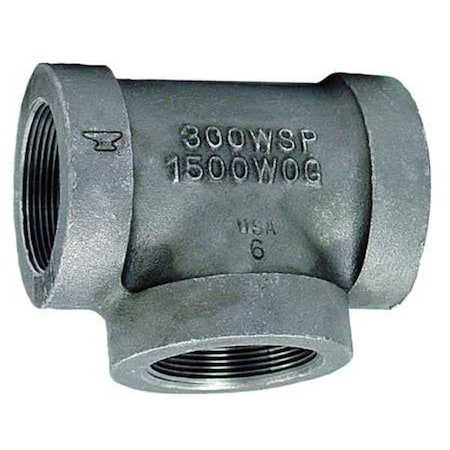 Tee Tee, 3" Pipe, FNPT, Malleable Iron, Class 300