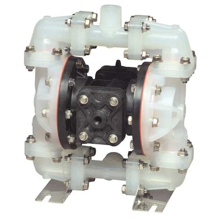Double Diaphragm Pump, Polypropylene, Air Operated, Santoprene, 23 GPM