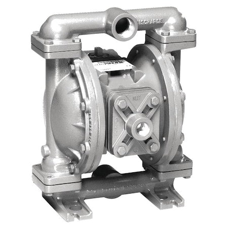 Double Diaphragm Pump, Stainless steel, Air Operated, Buna N, 45 GPM