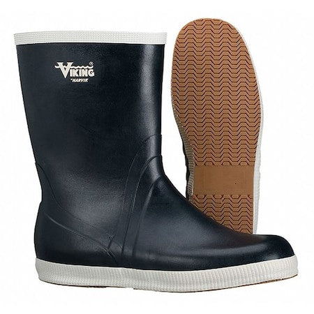 Unisex Mariner Kadett Marine Mid Rubber Boots, Plain Toe, 10" Height, Blue, 13
