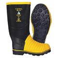 Unisex Viking(R) Miner 49er Tall Rubber Boots, Steel Toe, 16" Height, Black/Yellow, 5