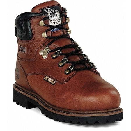Men's Work Boot, 11 1/2 M, Steel Toe, 6 in H, Briar Brown, G6315