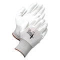 Coated Gloves, Polyurethane, Smooth, Palm, Not Rated Abrasion Level, White, M (8) 1 PR