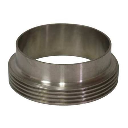 2" Bevel Seat T304 SS Threaded Long Ferrule