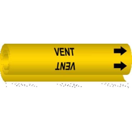 Pipe Marker,Vent,Yellow,1/2 to 1-3/8 In