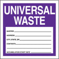 Haz Waste Label,Universal Waste,4x4 in,Poly,250/RL, PK250