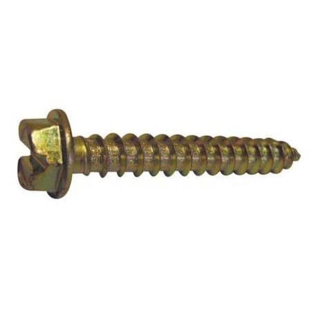 Con-Sert Screws Masonry Screw, #8 Dia., Hex, 1 in L, Carbon Steel Yellow Zinc, 100 PK