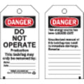 Danger Tag, Polyester, 5 3/4 in H x 3 in W, Black/Red on White, Rectangle, 25 PK